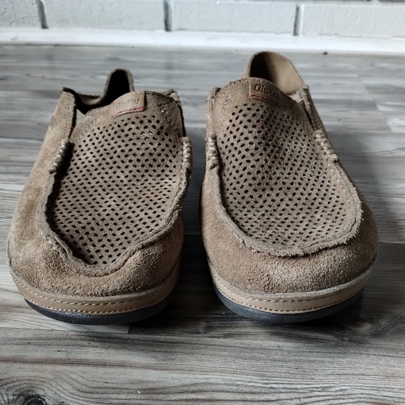Olukai Moloa Kohana Slip-On Light Brown Suede Loafers Men's Size 9.5 - Picture 2 of 5